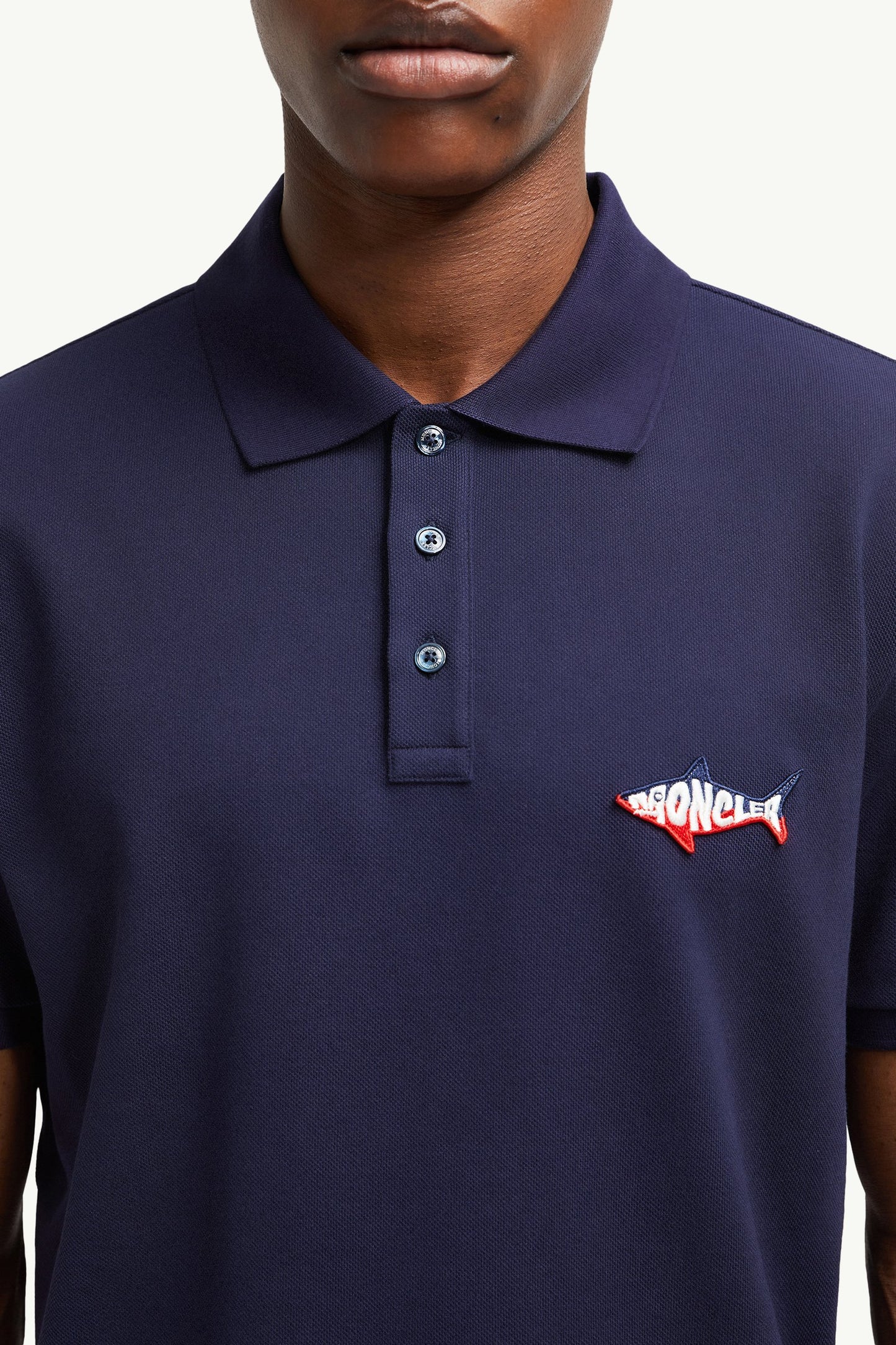 Shark Patch Cotton Piquet Polo Shirt