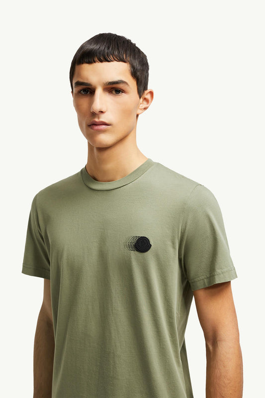 Faded Logo Motif Cotton T-Shirt