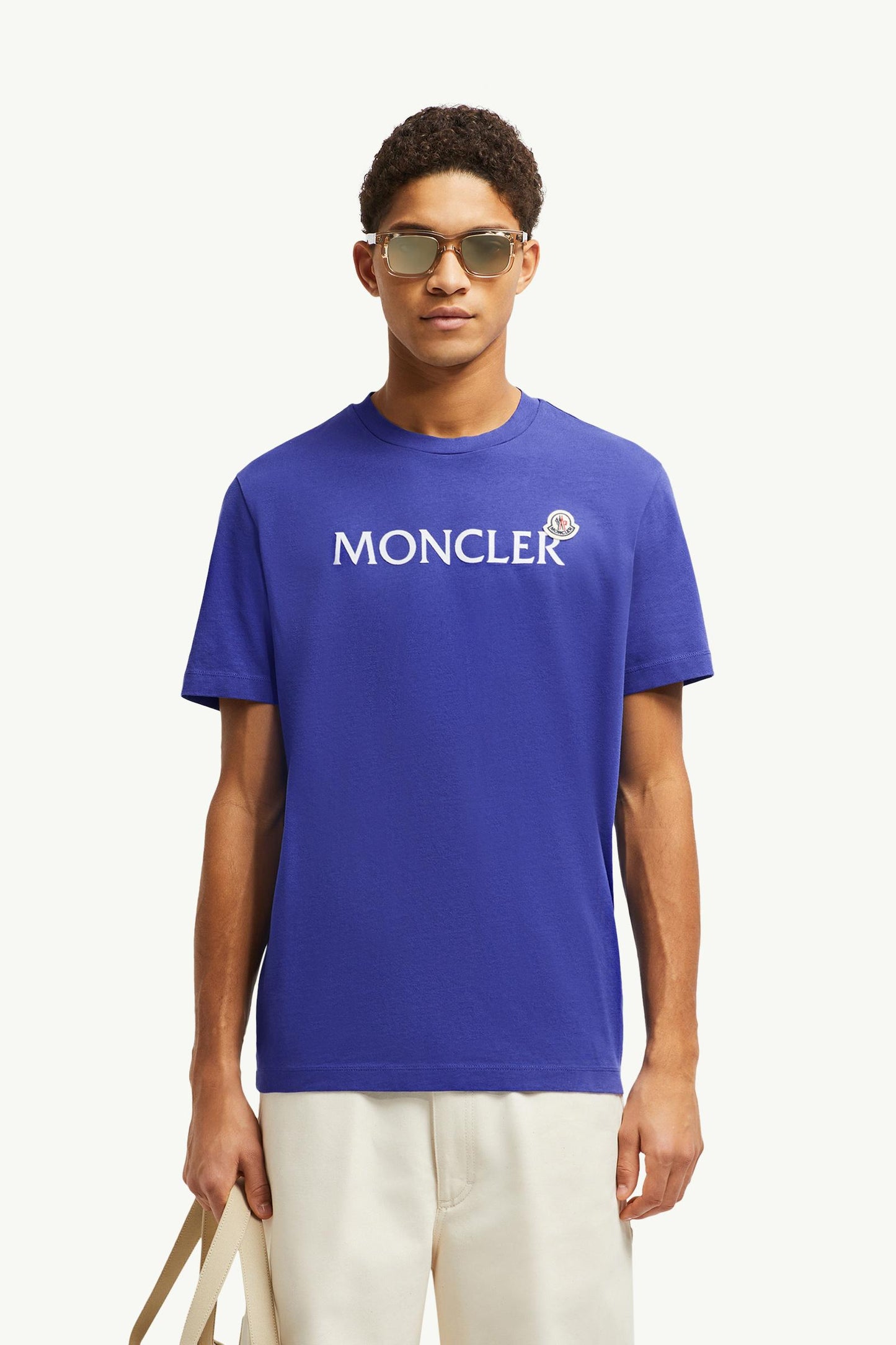 Flocked Logo Cotton T-Shirt