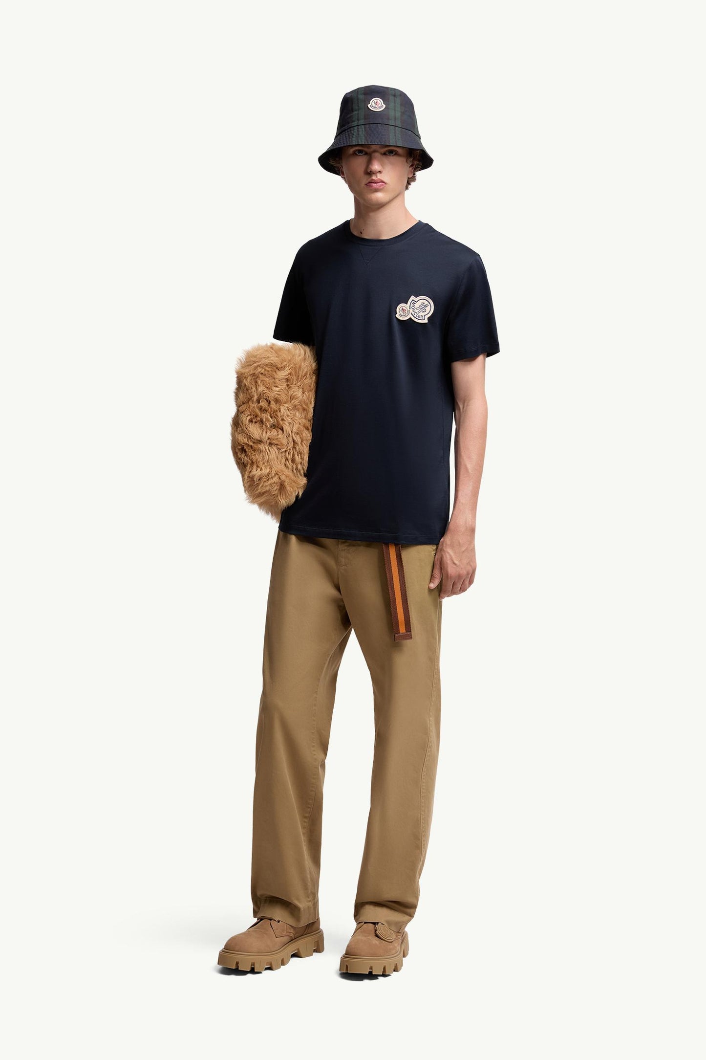 Double Logo Patch Cotton T-Shirt