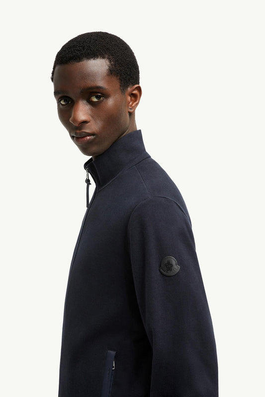 Suede-Trimmed Cotton & Cashmere Sweatshirt