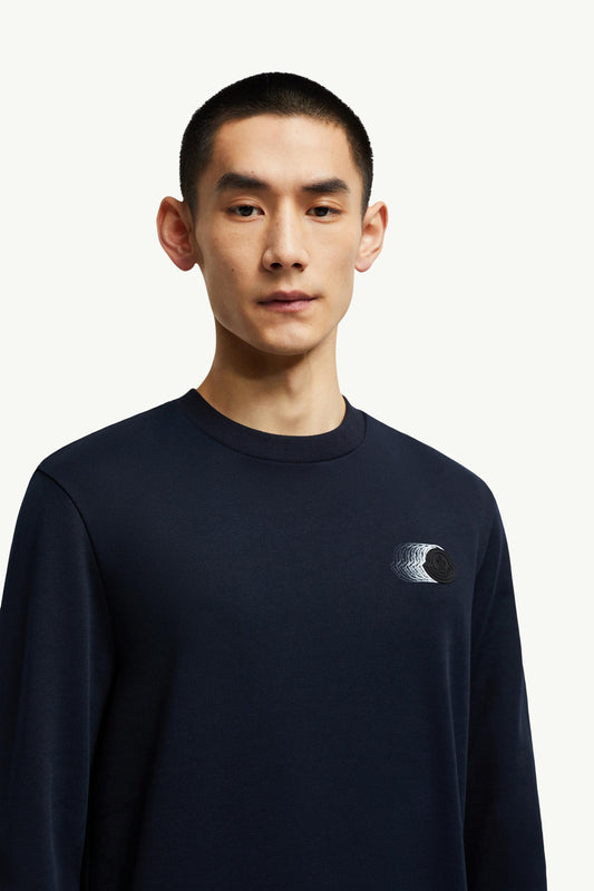 Faded Logo Motif Cotton Sweatshirt