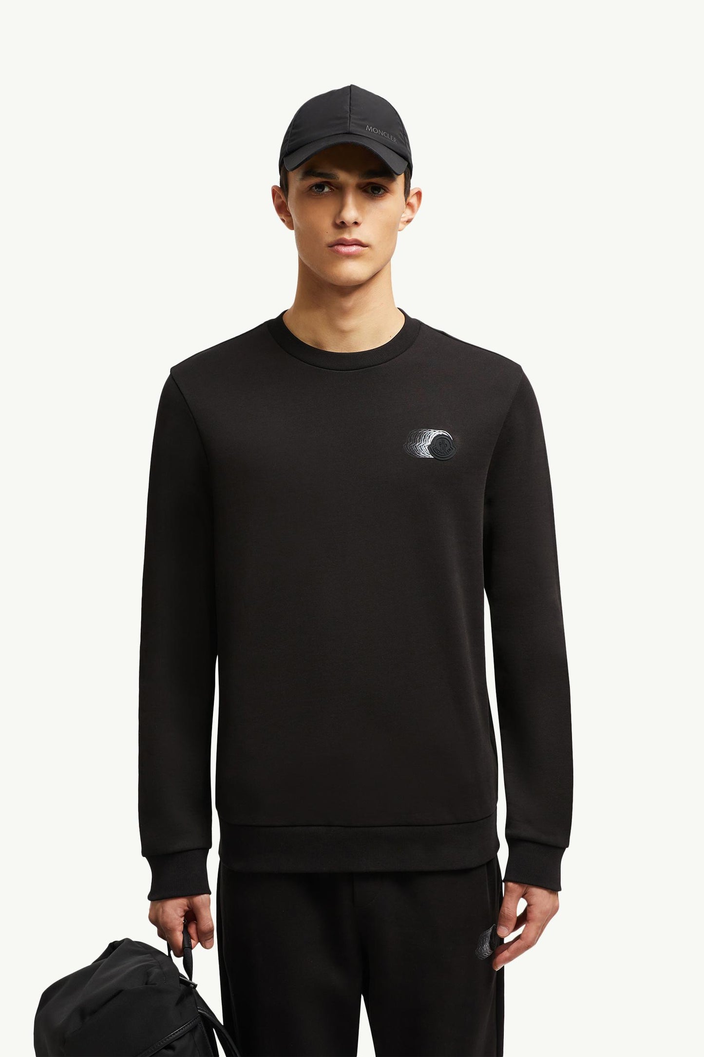 Faded Logo Motif Cotton Sweatshirt