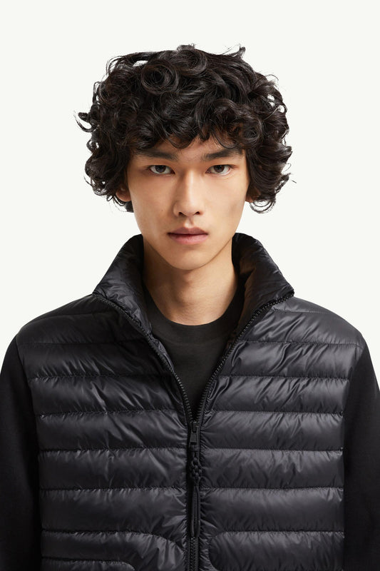 Padded Snake-Quilted Cotton Cardigan