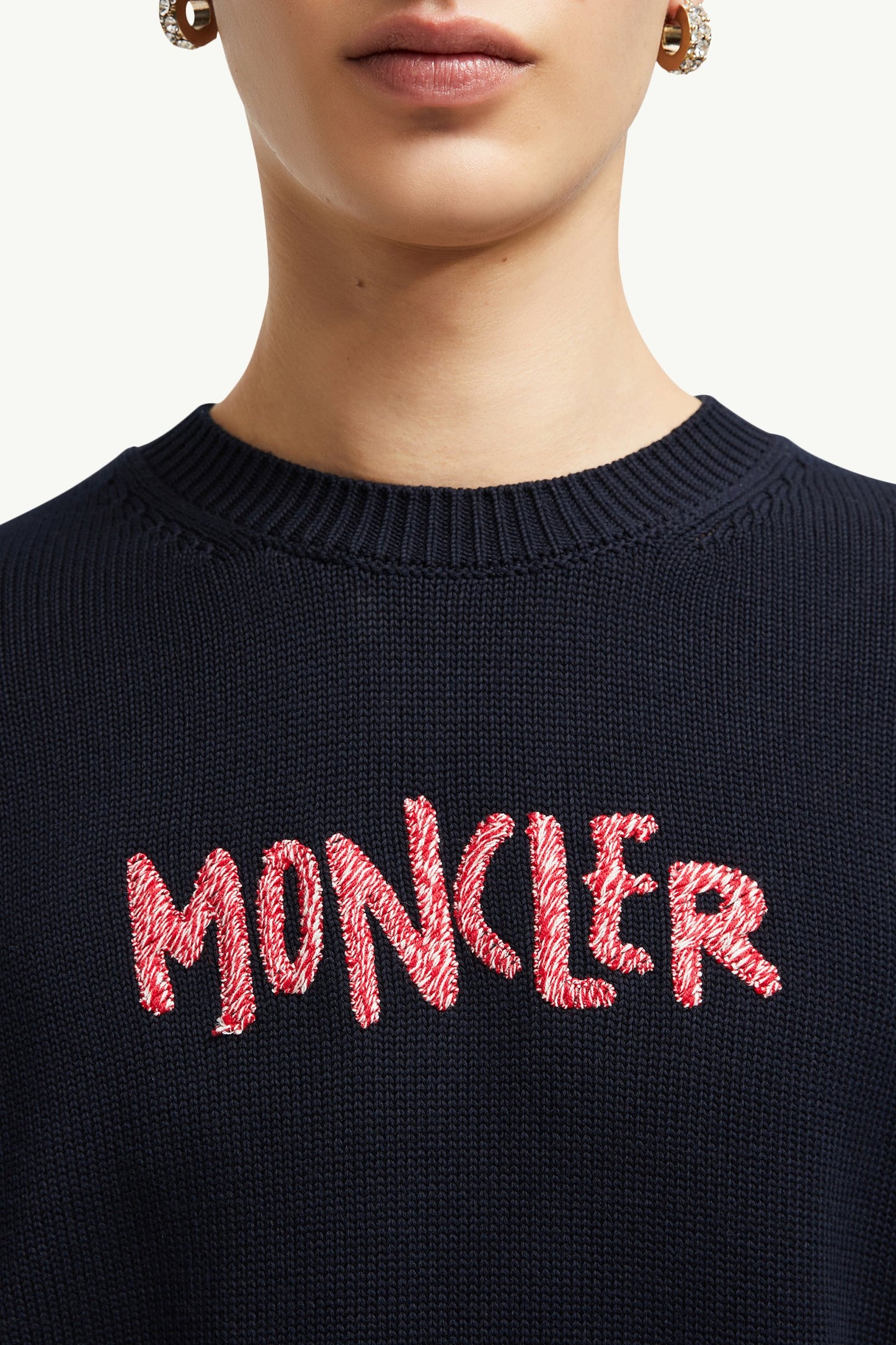 Embroidered Bi-Colour Logo Cotton Jumper