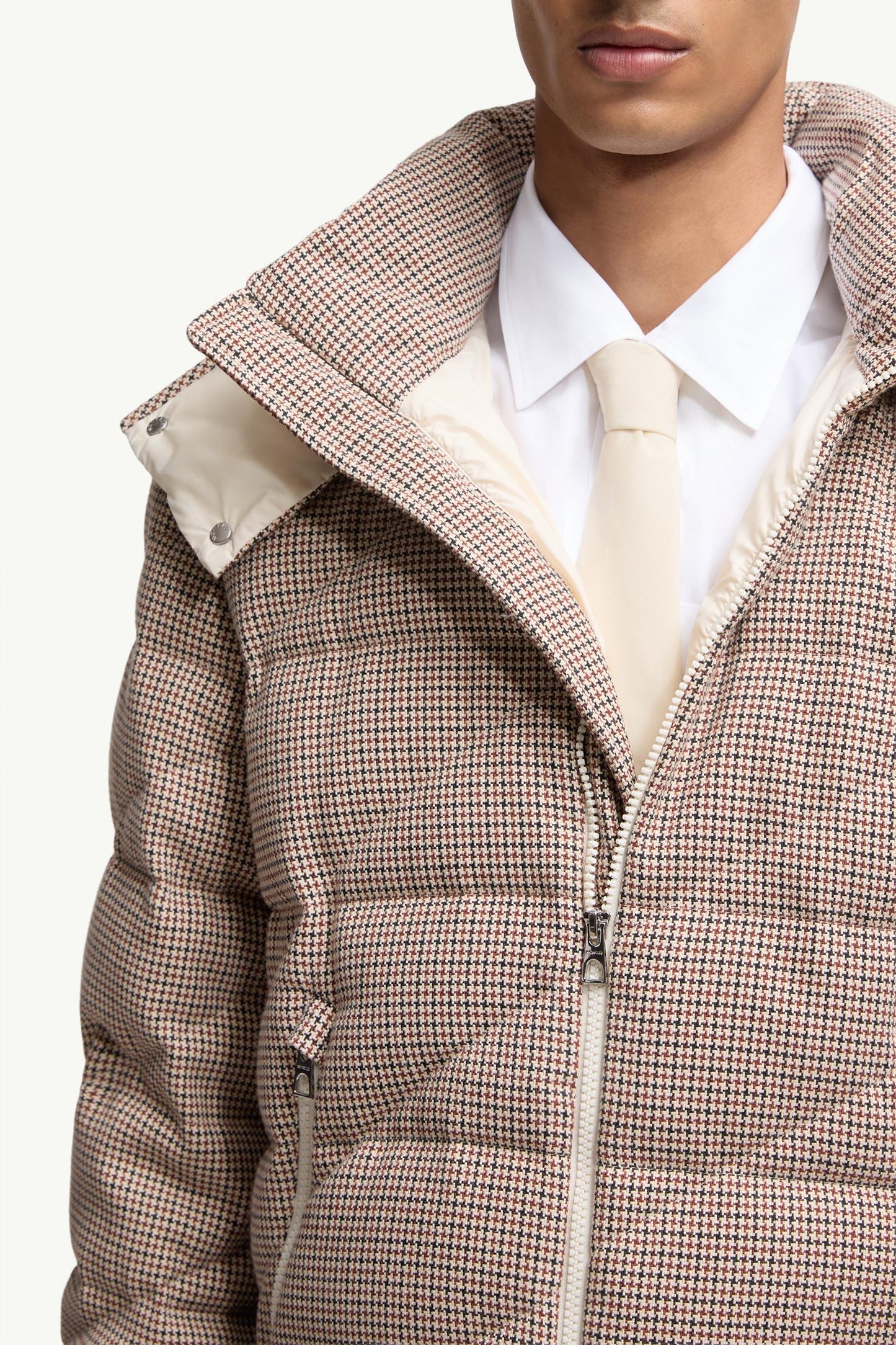 Psyllos Wool Blend Hooded Short Down Jacket