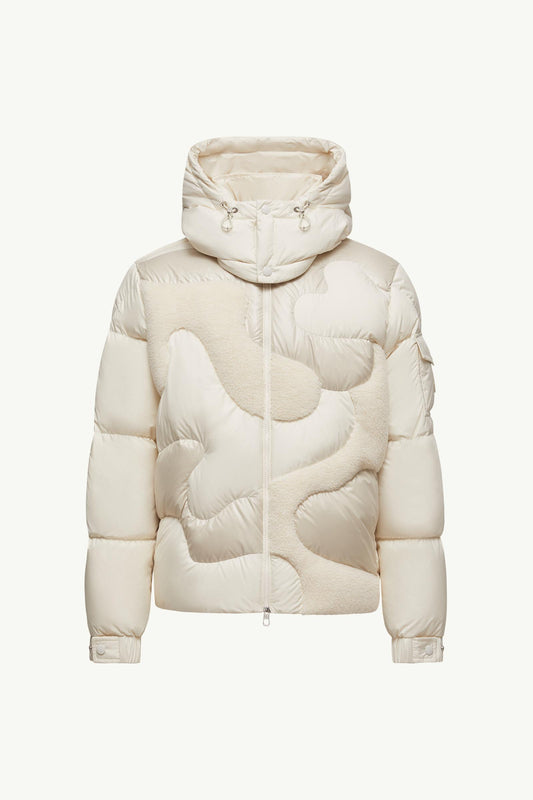 Candes Hooded Teddy Intarsia Short Down Jacket
