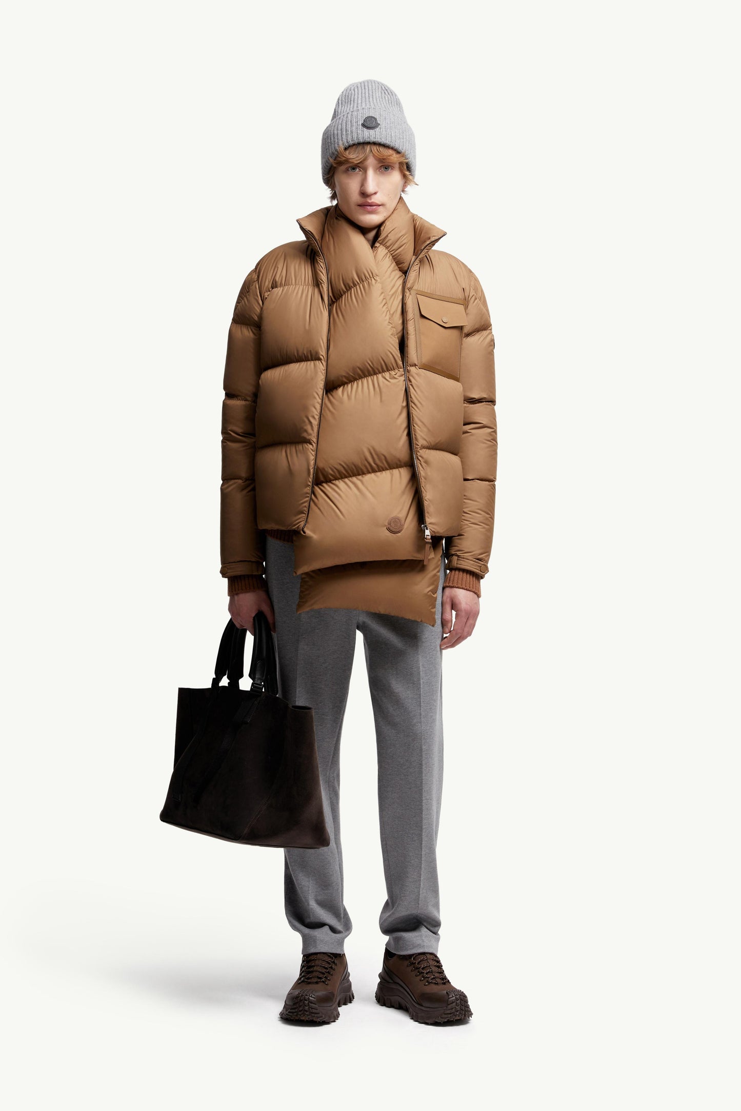 Chinon Square-Quilted Short Down Jacket