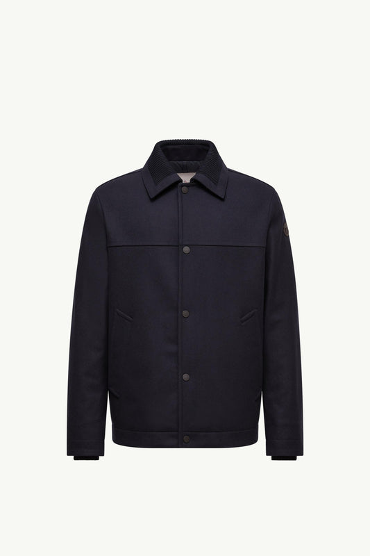 Emilion Wool Blend Hooded Short Down Jacket