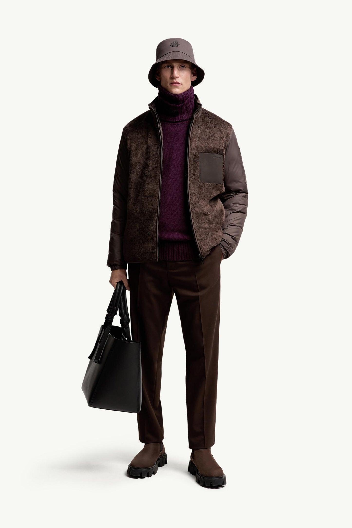 Wool Blend Gabardine Tailored Trousers