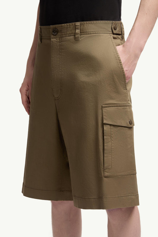Cotton Gabardine Cargo Shorts