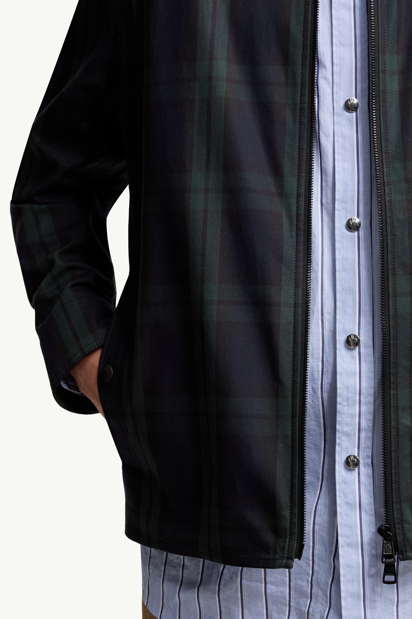 Checked Cotton Gabardine Long Sleeve Shirt
