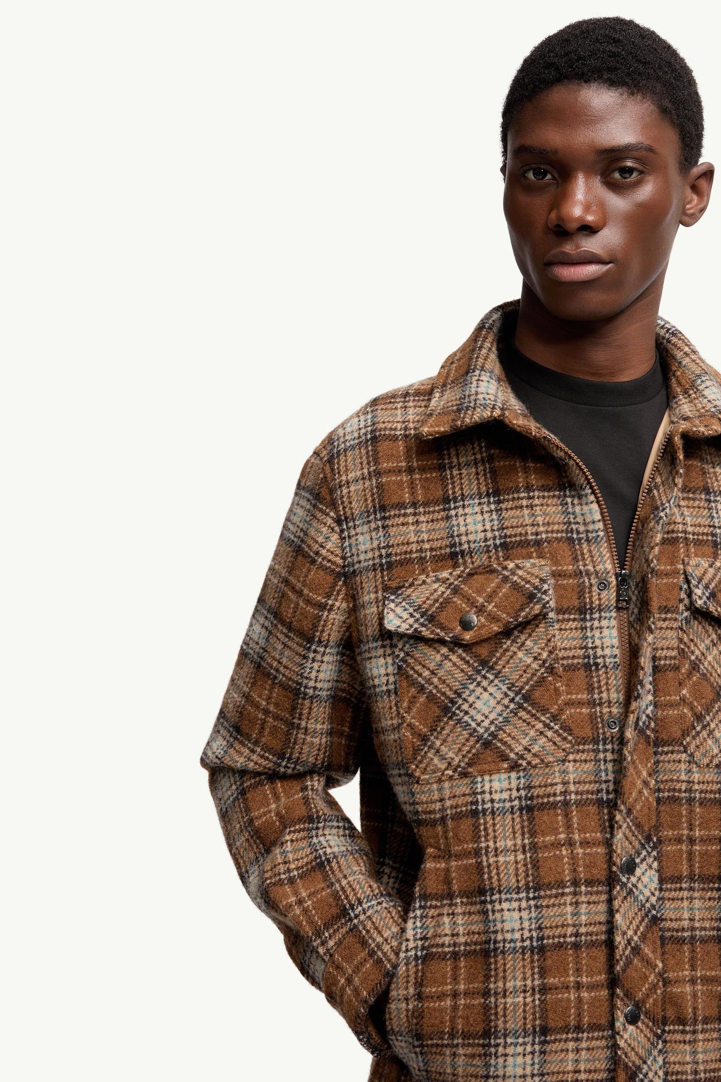 Checked Wool Shirt Jacket