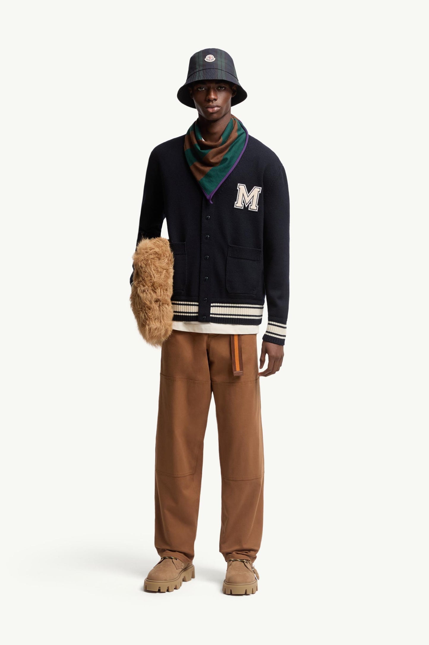 Embroidered Monogram Wool Cardigan