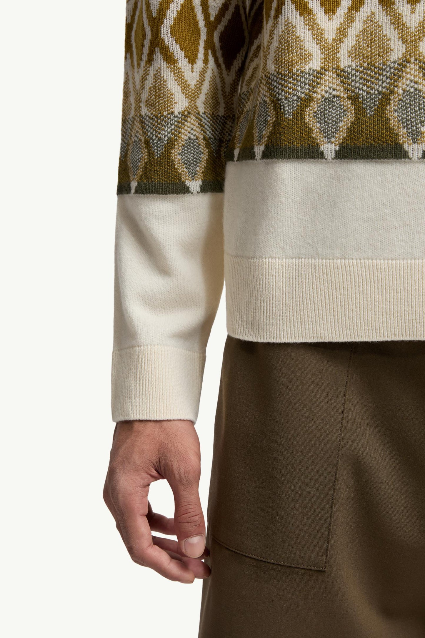 Rhombus Pattern Wool Sweater