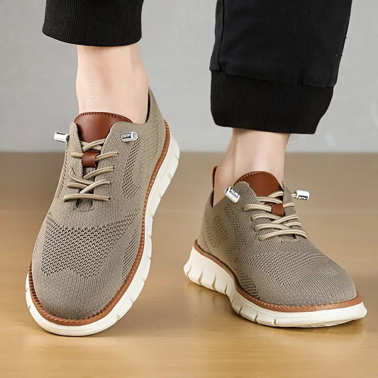 Men's Solid Colour Breathable Walking Shoes