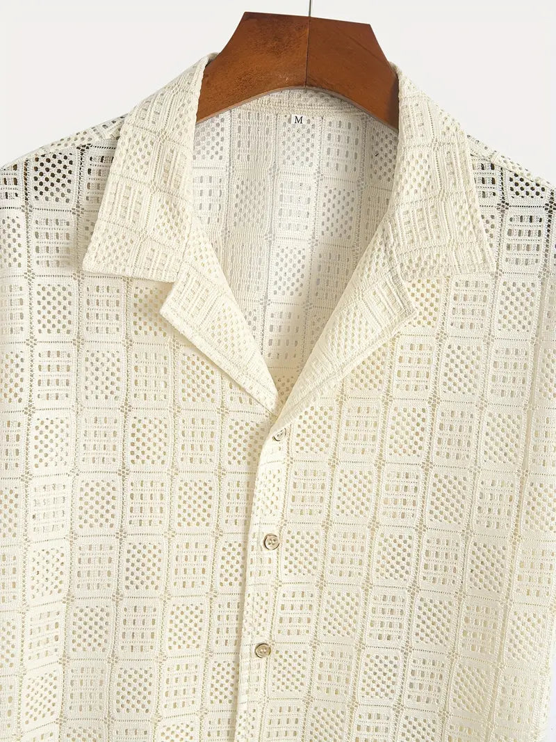 Lightweight Grid Pattern Shirt