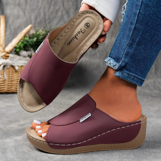 š„Last Day Promotion 50% OFF - Women's Comfortable Thick Sole Arch Support Leather Slippers