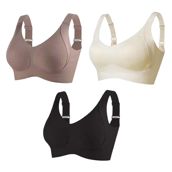 Buy 1 Get 3 PacksWomen's Ribbed Adjustable Wireless Bra