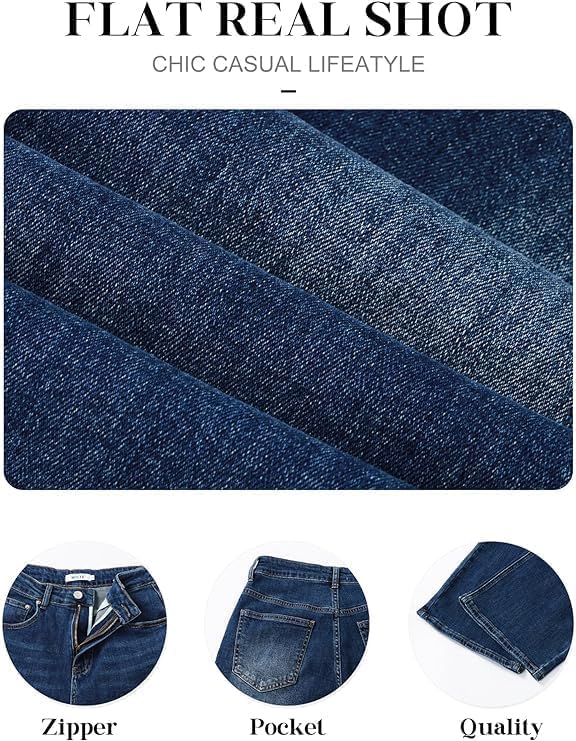 HDLTE Women Wide Leg Jeans High Waist Baggy Jeans Loose Boyfriend Jeans Denim Pants Y2K