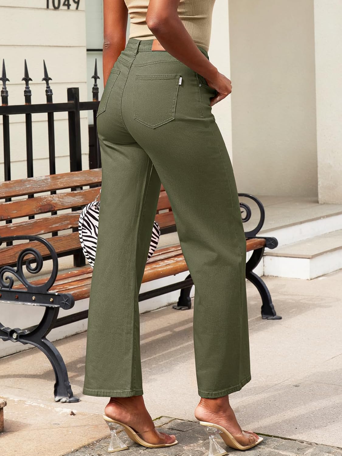 HDLTE Women Wide Leg Jeans High Waist Baggy Jeans Loose Boyfriend Jeans Denim Pants Y2K