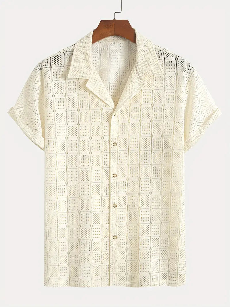 Lightweight Grid Pattern Shirt