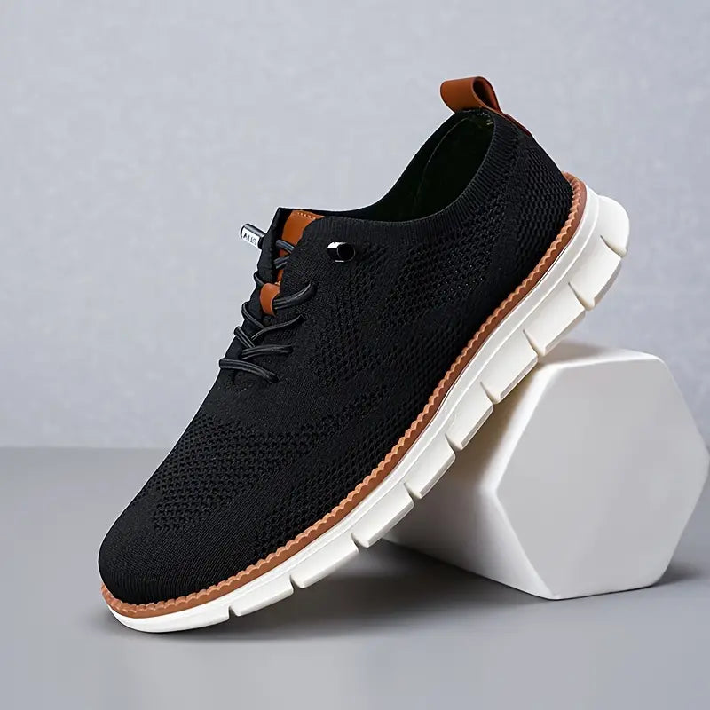Men's Solid Colour Breathable Walking Shoes
