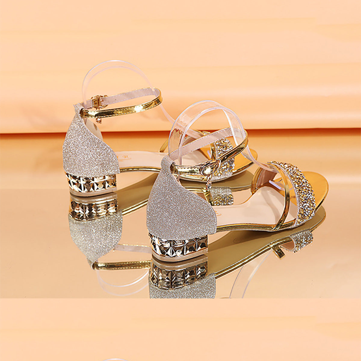 🔥Last Day 69% OFF🔥Stywe Women Summer 2025 Round-toe Rhinestone Peep-toe Sandals