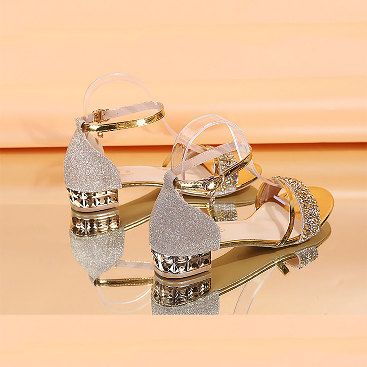 🔥Last Day 69% OFF🔥Stywe Women Summer 2025 Round-toe Rhinestone Peep-toe Sandals