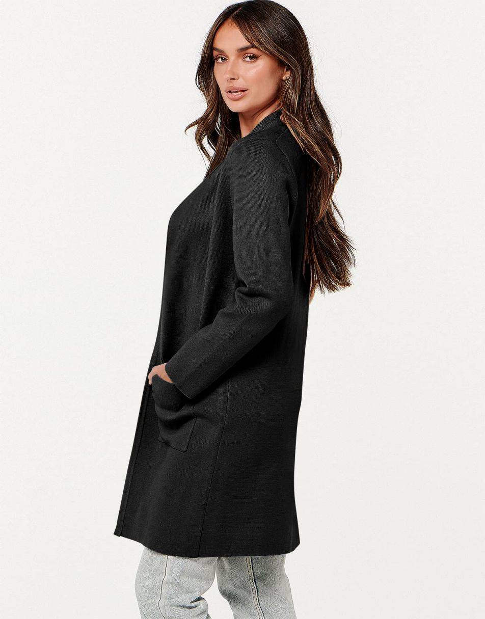 ANRABESS Cardigan Sweater for Women Casual 2023 Fall Winter Fashion Coat Long Sleeve Open Front Knit Coatigan Clothes