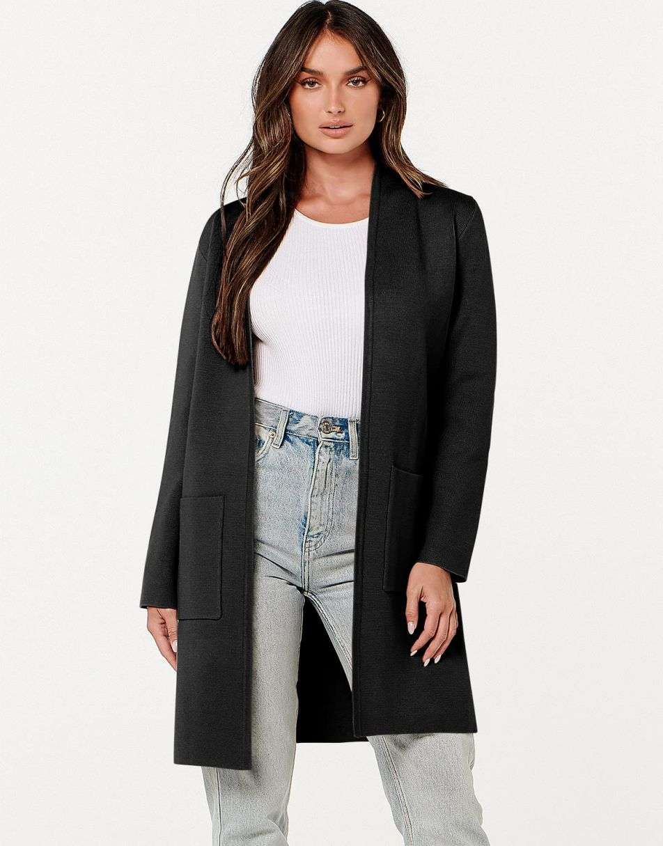 ANRABESS Cardigan Sweater for Women Casual 2023 Fall Winter Fashion Coat Long Sleeve Open Front Knit Coatigan Clothes