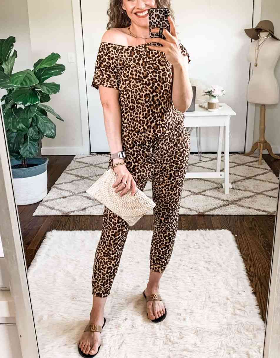 ANRABESS Casual Off Shoulder Elastic Waist Stretchy Long Romper Jumpsuit