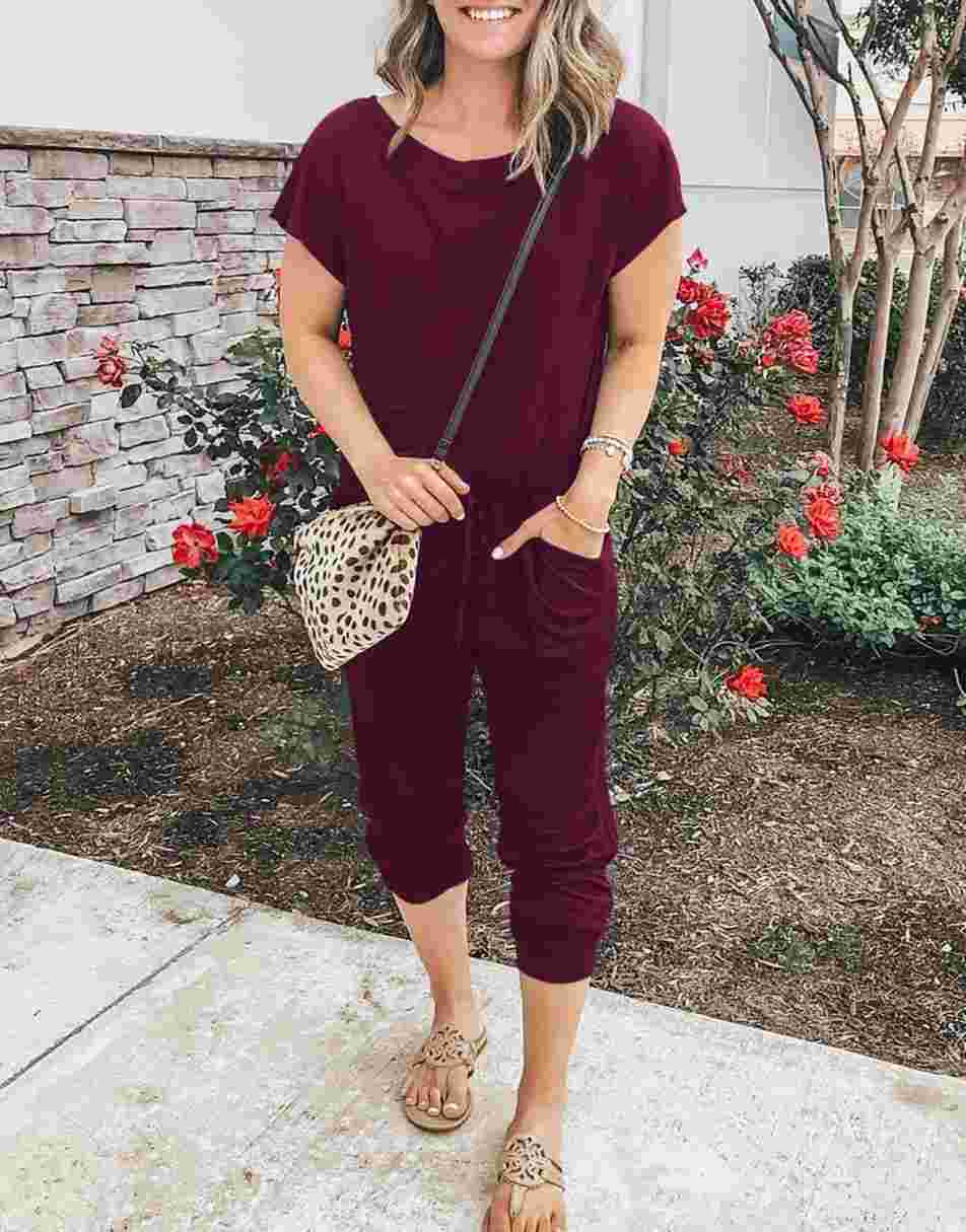 ANRABESS Casual Off Shoulder Elastic Waist Stretchy Long Romper Jumpsuit