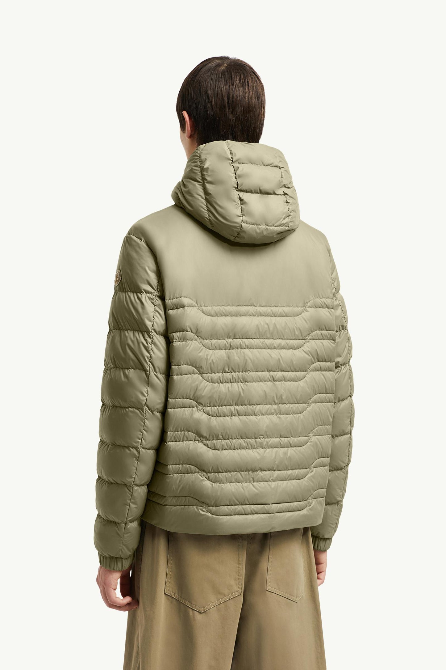 Aleso Hooded Geometric-Quilted Short Down Jacket