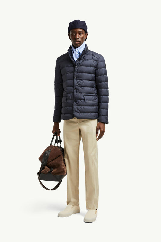 Carrelet Leather-Trimmed Down Blazer