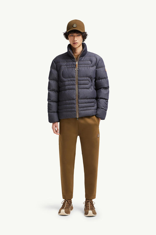 Xiaohai Snake-Quilted Denim Short Down Jacket