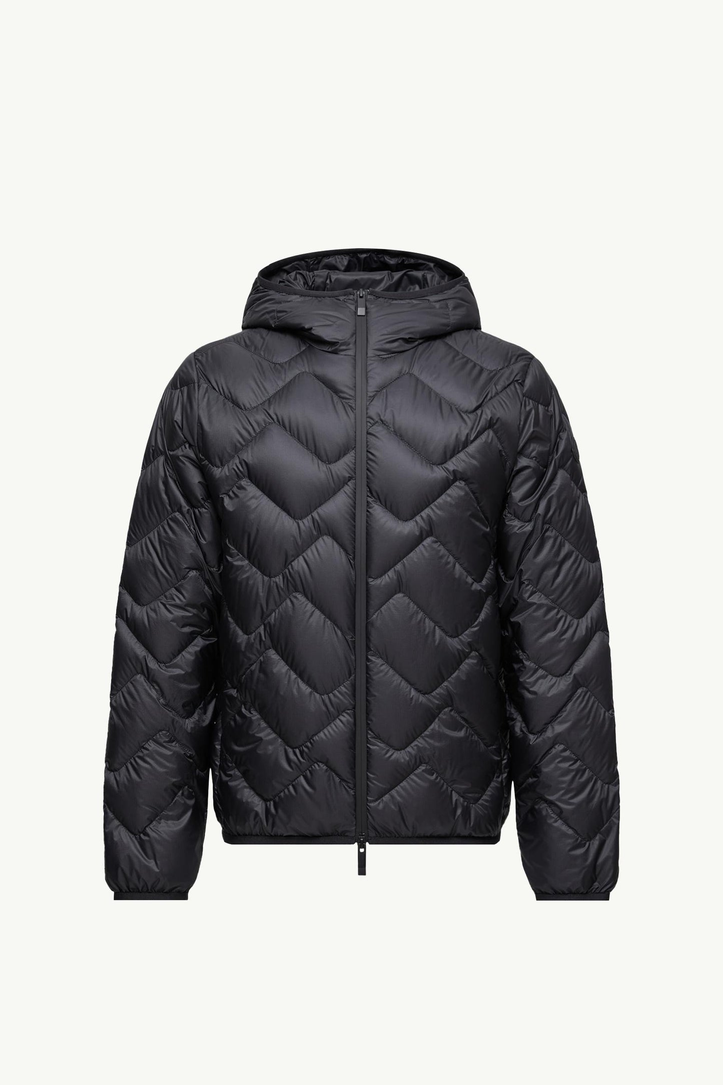 Bimont Hooded Wave-Quilted Short Down Jacket