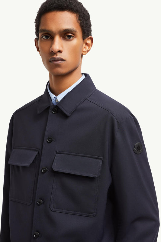 Wool Gabardine Long Sleeve Shirt