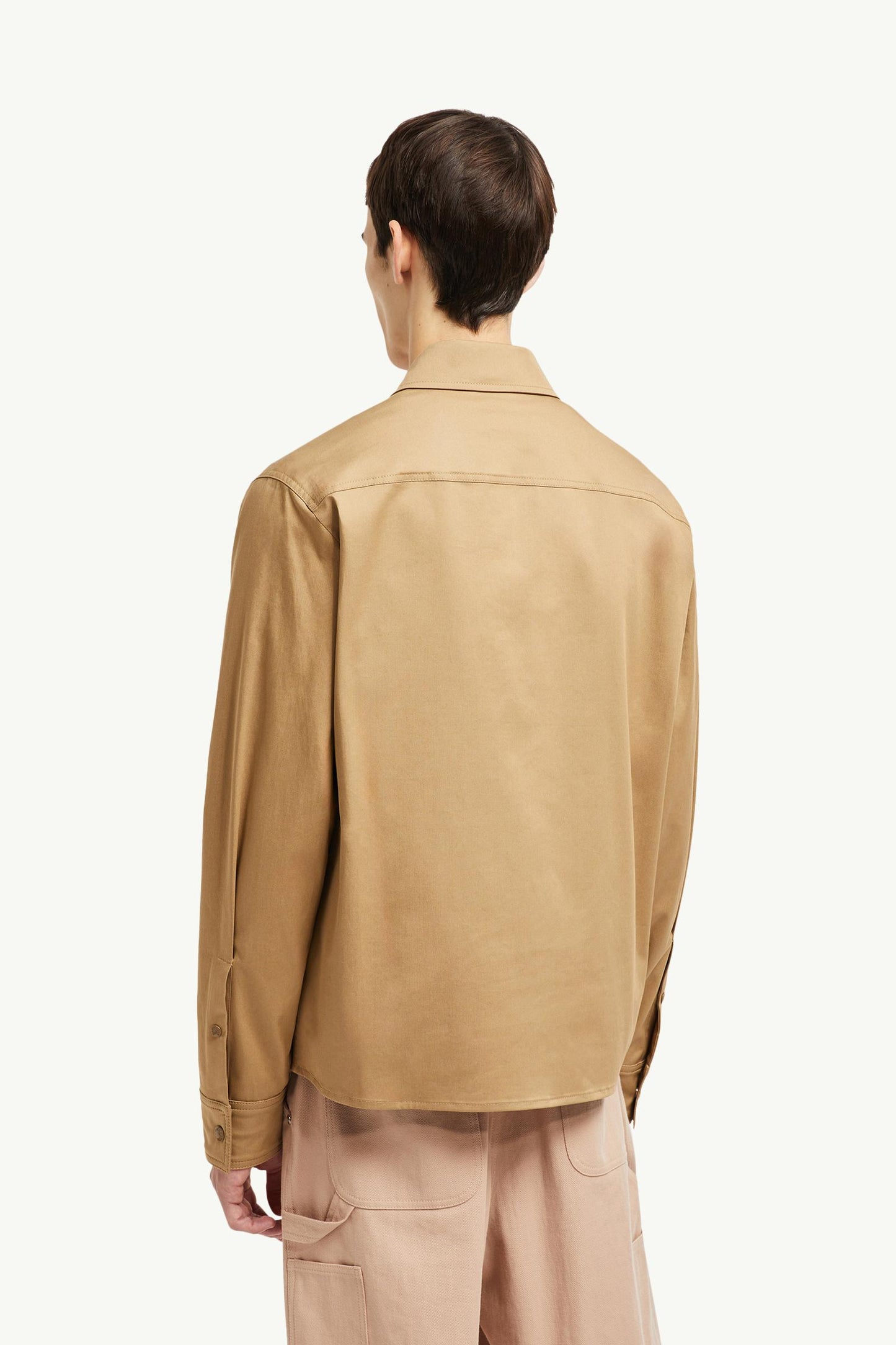 Cotton Gabardine Zip-Up Shirt Jacket