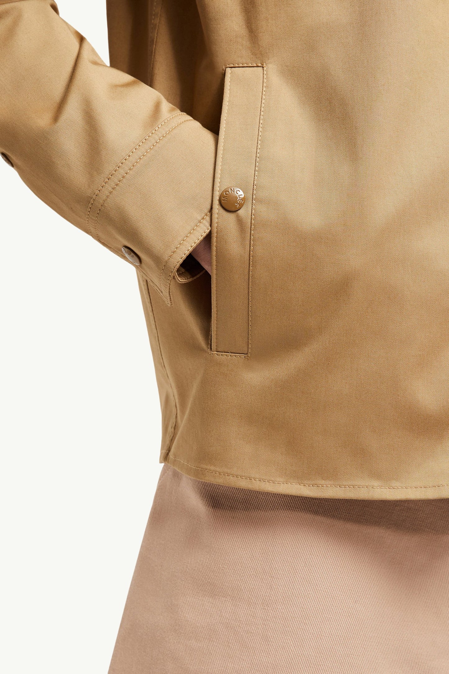 Cotton Gabardine Zip-Up Shirt Jacket