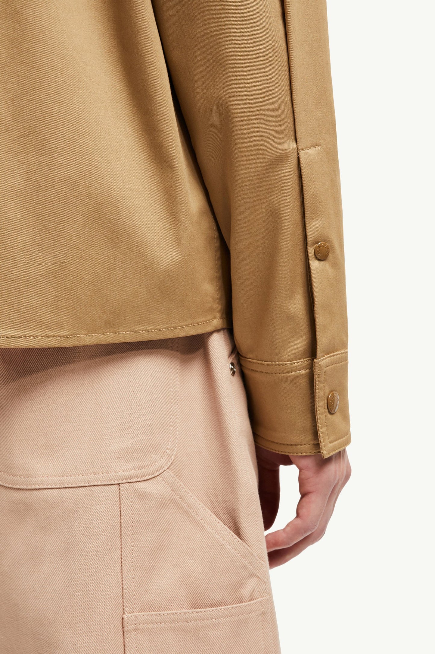 Cotton Gabardine Zip-Up Shirt Jacket