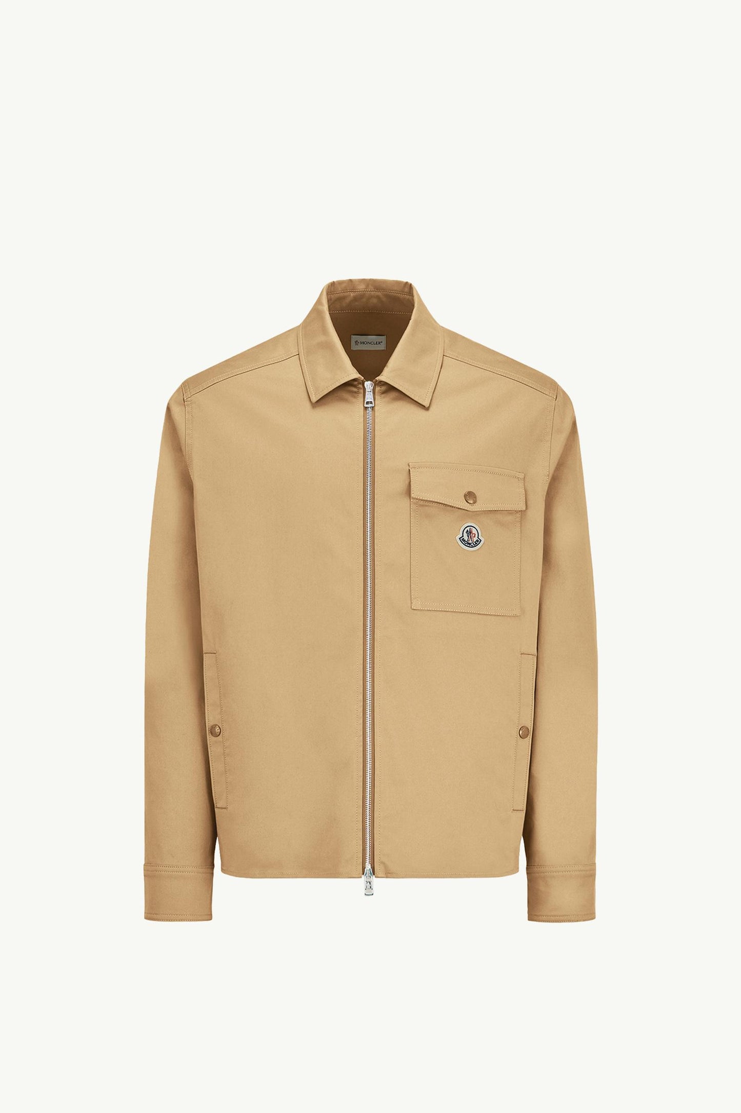 Cotton Gabardine Zip-Up Shirt Jacket