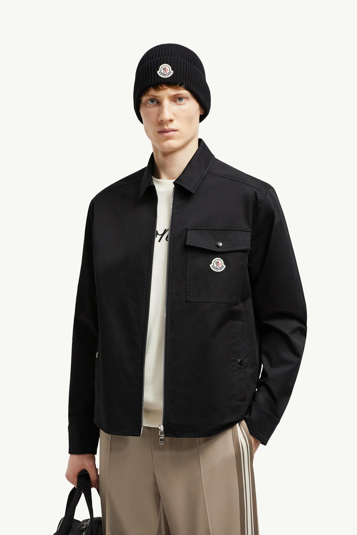 Cotton Gabardine Zip-Up Shirt Jacket
