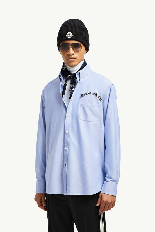Embroidered Logo Oxford Cotton Shirt