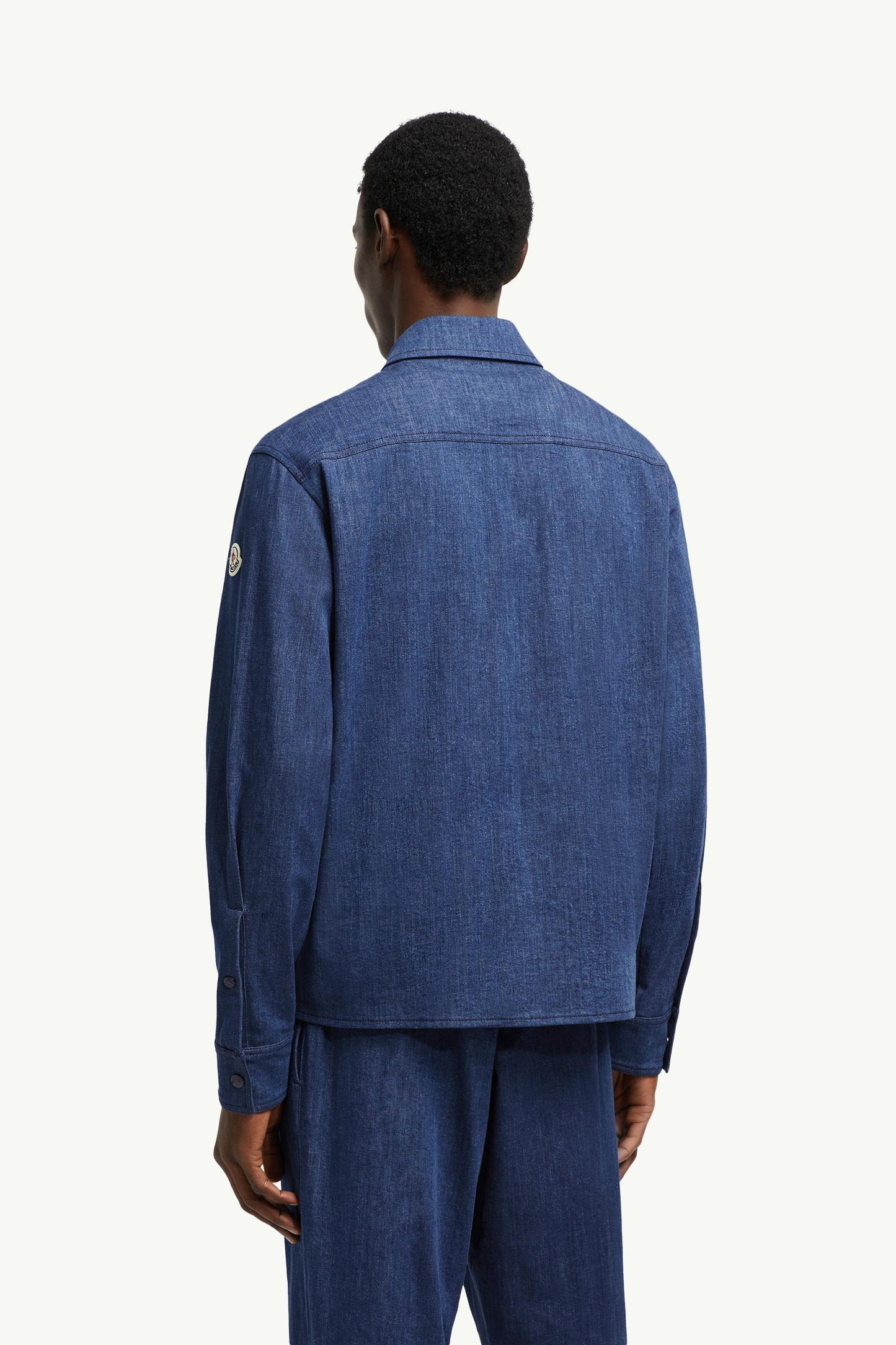 Denim Long Sleeve Zip-Up Shirt