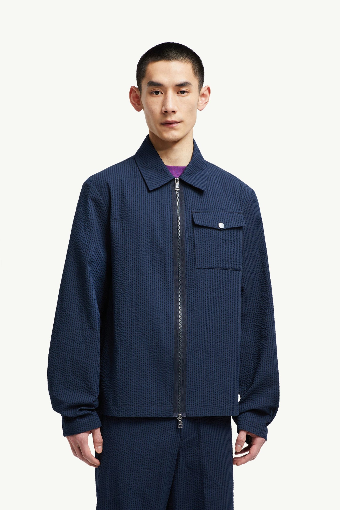 Seersucker Shirt Jacket