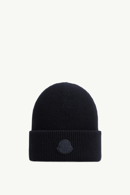 Leather Logo Cotton & Cashmere Beanie