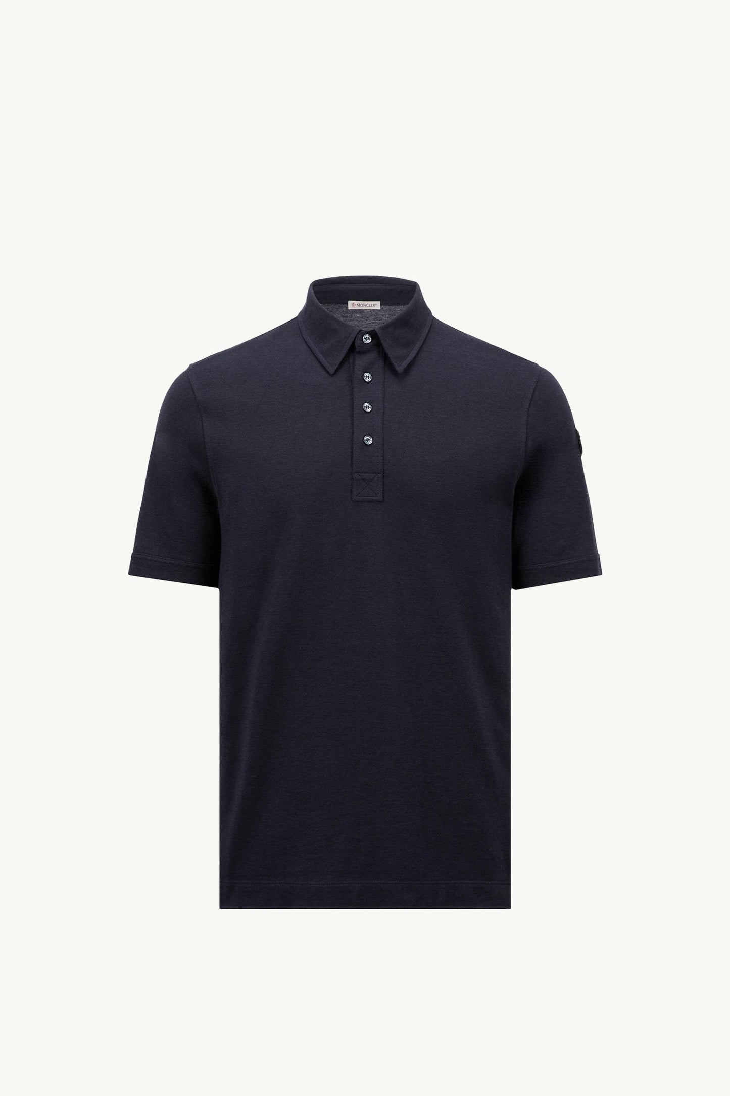 Double Leather Logo Cotton Polo Shirt