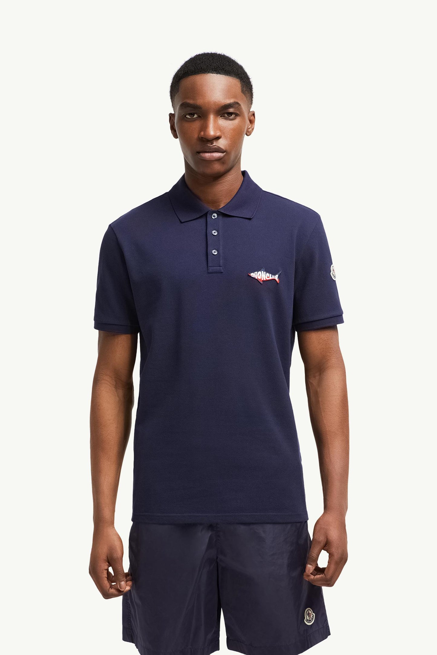 Shark Patch Cotton Piquet Polo Shirt