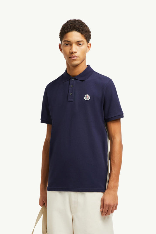 Striped Accent Cotton Piquet Polo Shirt